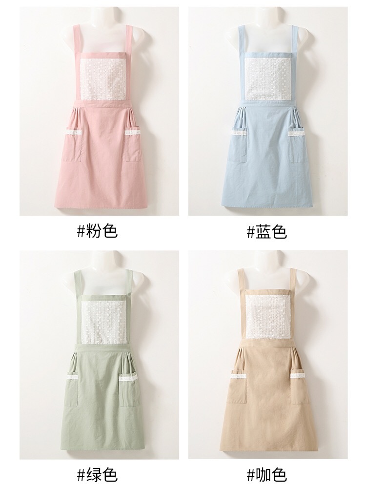 日本原单品质加厚水洗棉纯色背带围裙家居整洁时尚日用女士围裙详情10