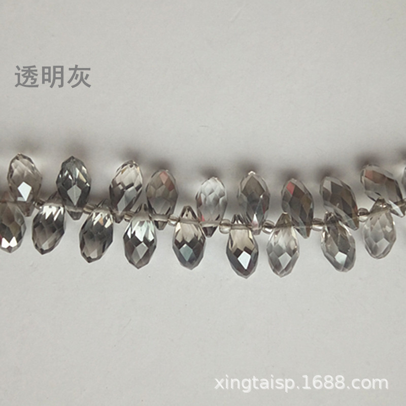 diy jewelry accessories: Crystal glass beads with horizontal holes and water drops, 6*12mm, electroplated AB color clothing jewelry accessories pic 17