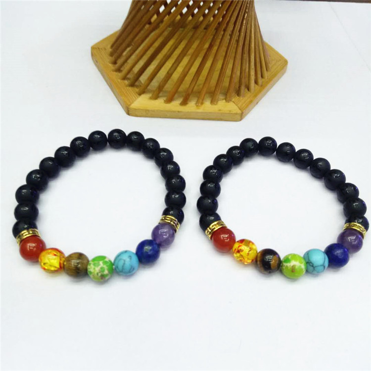 Guangshun Jewelry Seven-color Pearl Six-Character Mantra Bracelet Wholesale DIY Natural Stone Bracelet Wholesale Factory Direct Sales pic 5