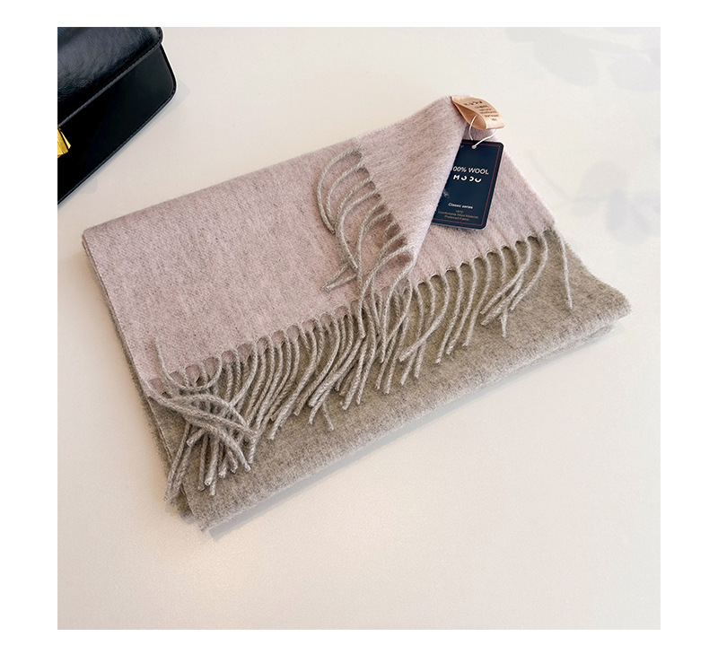 2023流苏拼色羊毛围巾双面披肩两用情侣外搭保暖围脖冬详情28