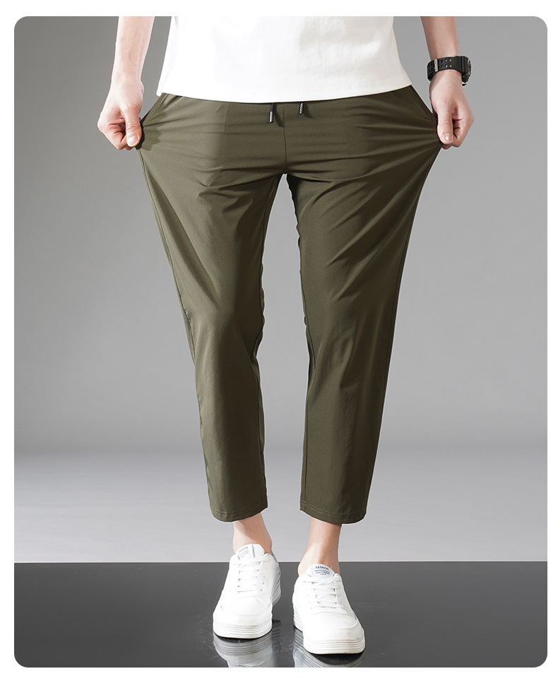 冰丝裤子男夏季新款薄款运动休闲九分裤大码宽松直筒卫裤速干男裤详情15