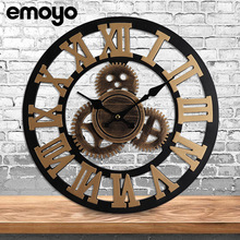 现代简约透明亚克力创意悬浮挂钟 客厅木质装饰时钟北欧静音壁钟详情21