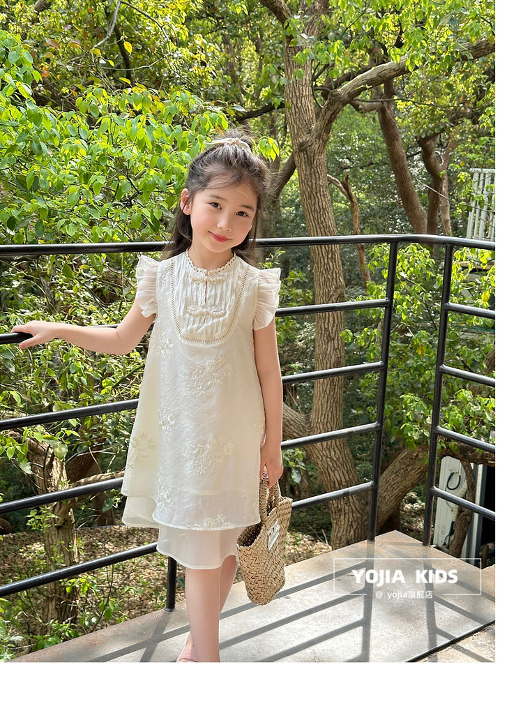 国潮YOJIA女童夏季连衣裙2024新款国风公主裙儿童新中式旗袍夏装裙子详情19