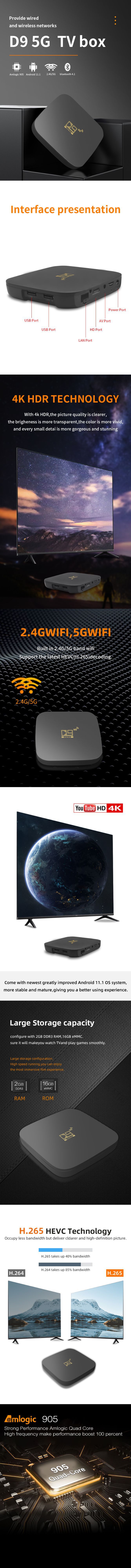 M Factory XQ PRO Android HD D9 Network TV Set-top BOX amlogic S905L TV BOX pic 1