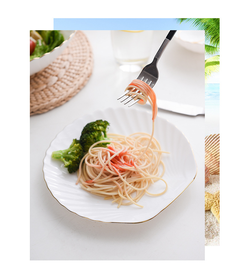 【 White Jade Glass Porcelain Pure White Shell Series 】 Tempered glass Creative bowls, plates and tableware for home use, deep plates for dishes and coffee pic 3