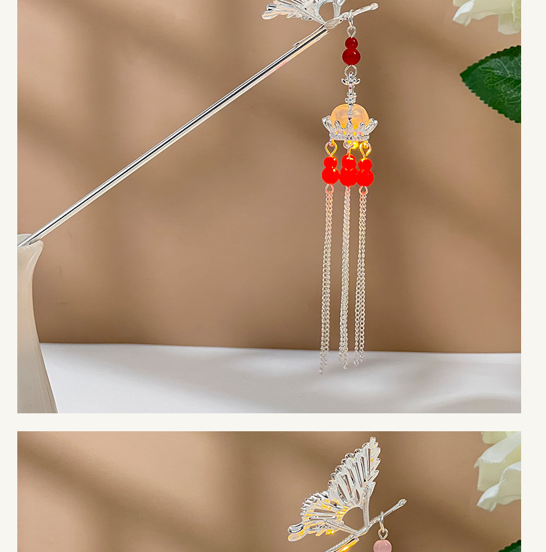 古风发簪流苏发光龙灯笼簪子挽发宫廷仙气头饰日常气质百搭发饰品详情12