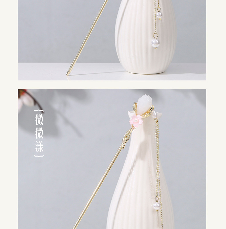 Ancient-style hairpins, coiled hair, pearl hairpins, versatile for daily use, simple Hanfu, magic stick hairpins, Chinese-style headwear and hair accessories for women pic 14
