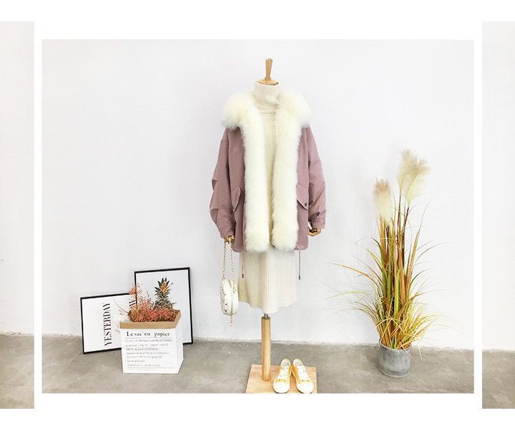 狐狸毛派克服女真毛中长款皮草皮毛一体棉服女2020新款冬季厚外套详情15