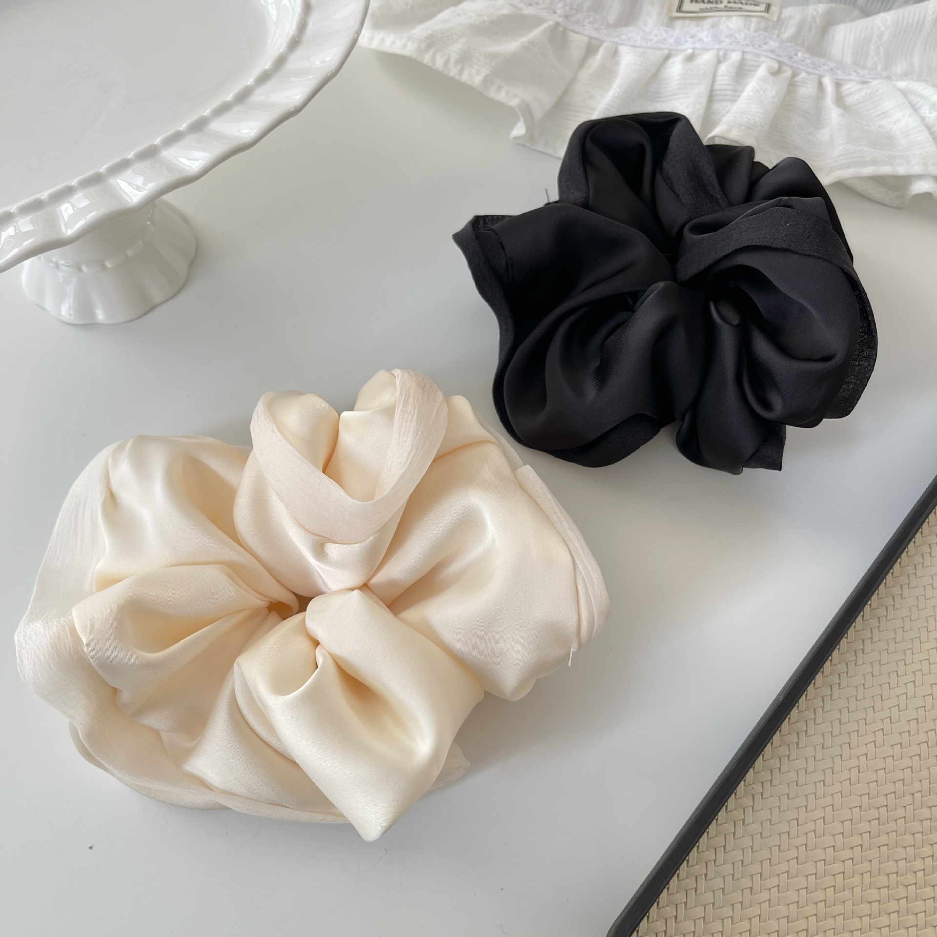2025 High-end, simple satin Large Intestine Hair Band ~ins Fat Intestine Band, girl's hair band, Large Intestine band, hair accessory for girls pic 8