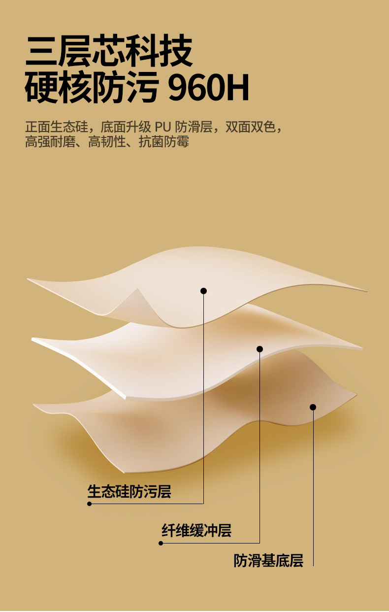 硅胶餐桌垫防水防油餐桌桌布轻奢高级感茶几垫防烫隔热桌面保护垫详情13