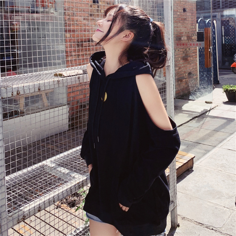 Autumn long off-the-shoulder vetiver hoodie for women, a new, laid-back and stylish loose hooded jacket pic 22