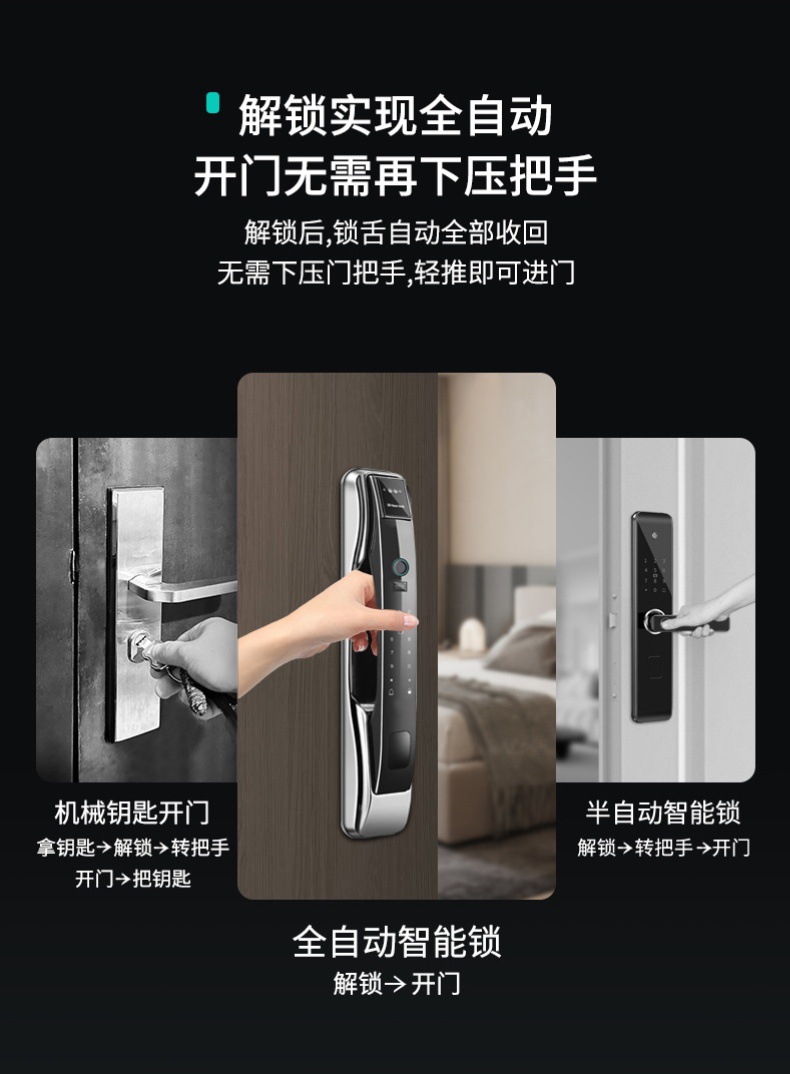 人脸识别指纹锁批发防盗门智能门锁家用电子密码锁可视猫眼智能锁详情11