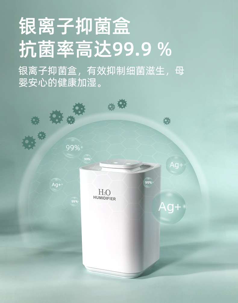 Household small portable humidifier, large fog capacity air humidifier, bedroom Amazon pic 5