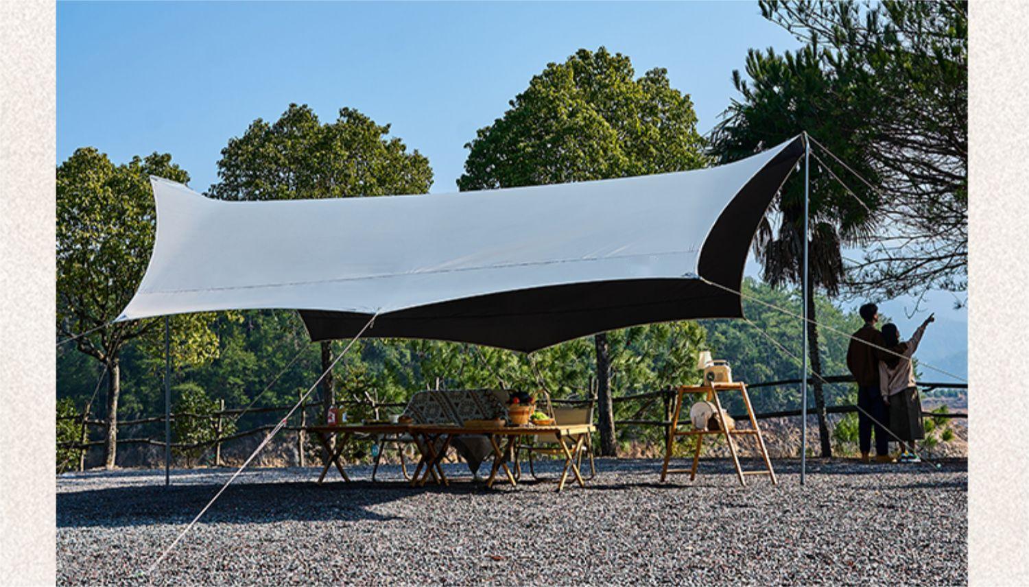 Outdoor leisure canopy tent, butterfly-shaped camping equipment, must-have for Internet celebrities, barbecue outdoor entertainment black rubber canopy pic 21