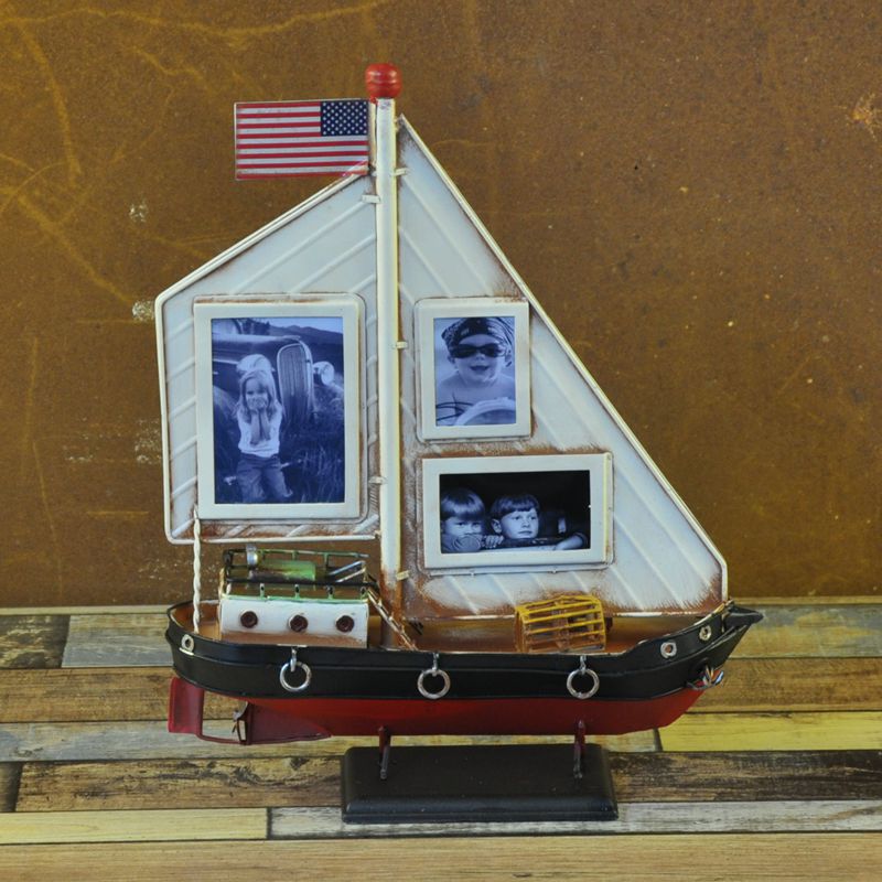 新款手工帆船照片墙 金属工艺品装饰 家居生日礼物摆件详情4
