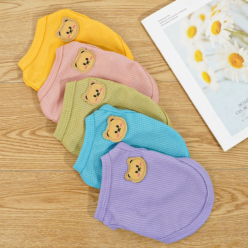 Pet clothing, Waffle bear summer vests, Teddy small and medium-sized dogs, cat and dog clothing manufacturers wholesale pic 6