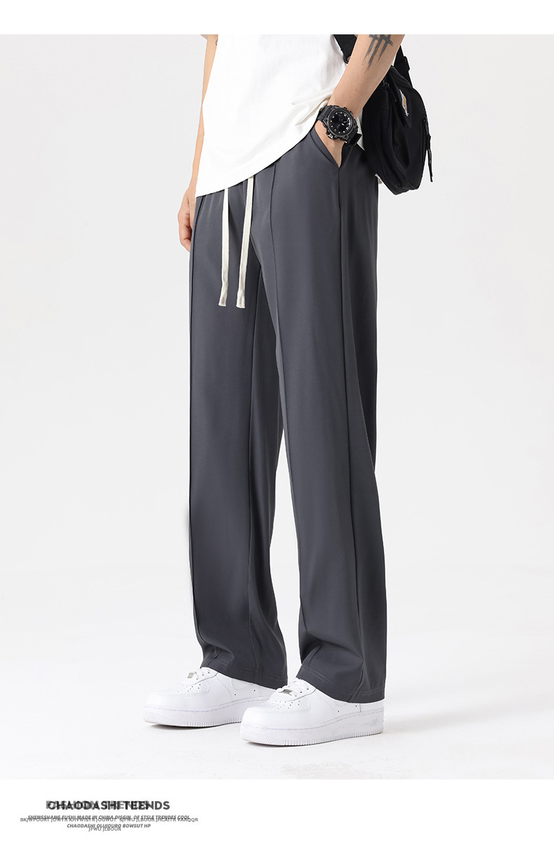 冰丝裤子男夏季薄款宽松直筒垂感西裤男生速干运动裤阔腿休闲长裤详情13