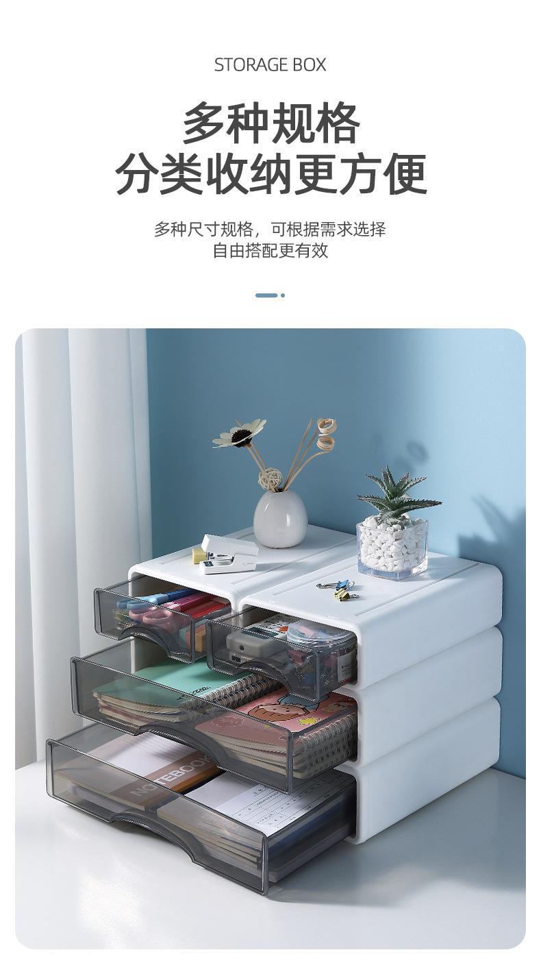 Large drawer-type desktop storage box, cosmetics office desk, dormitory stationery organization and storage box, desk rack pic 7