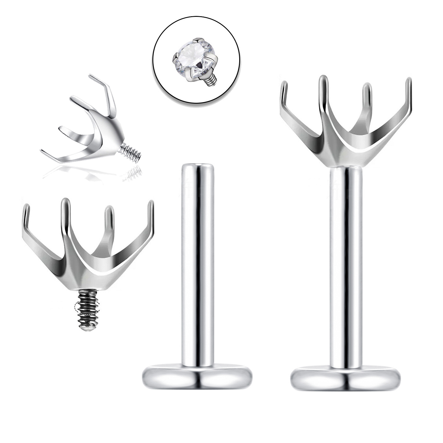 Titanium steel S-shaped nose studs, nose rings, ear studs, simple ear studs, earrings, piercing accessories, S-studs, rotating ear studs pic 9