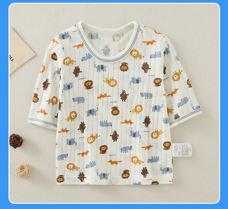夏季儿童纯棉套装小孩薄款休闲家居服小宝宝空调服男童七分裤套装详情30