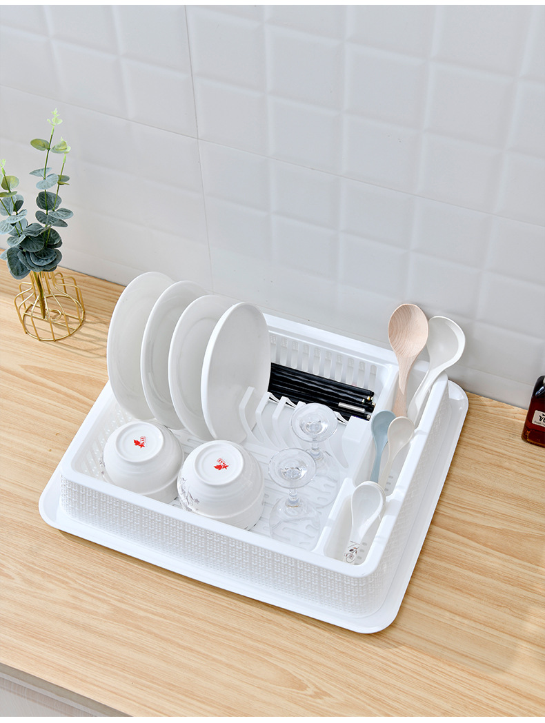 Wholesale plastic kitchen bowl and dish draining storage rack, draining basin storage box, storage rack for kitchen pic 12