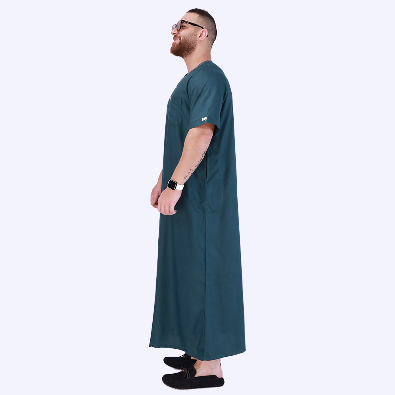 跨境亚马逊阿拉伯男士长袍批发 欧美穆斯林绣花刺绣大码服饰男袍详情4