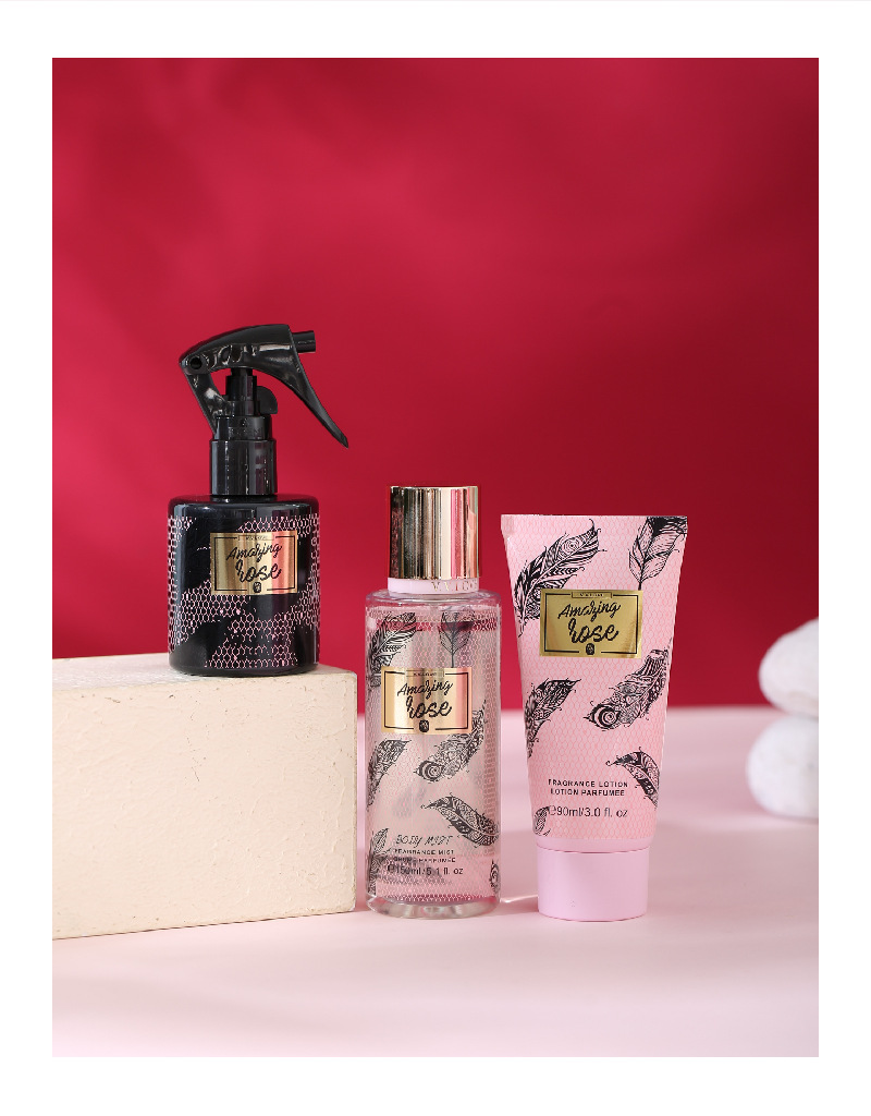 Hair and perfume three-piece set gift box, cross-border perfume, long-lasting body spray, floral and fruit-scented body lotion wholesale pic 4