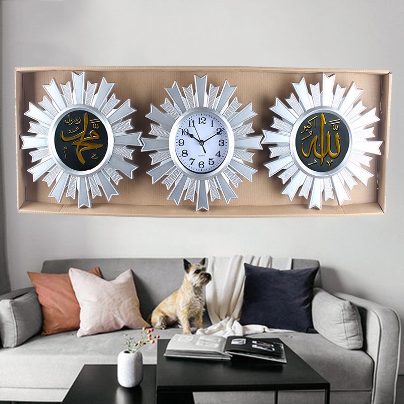 European, American and Arabic gilded living room wall clock, household watch, sofa background wall clock, modern and simple wall clock, three-in-one wall clock pic 16