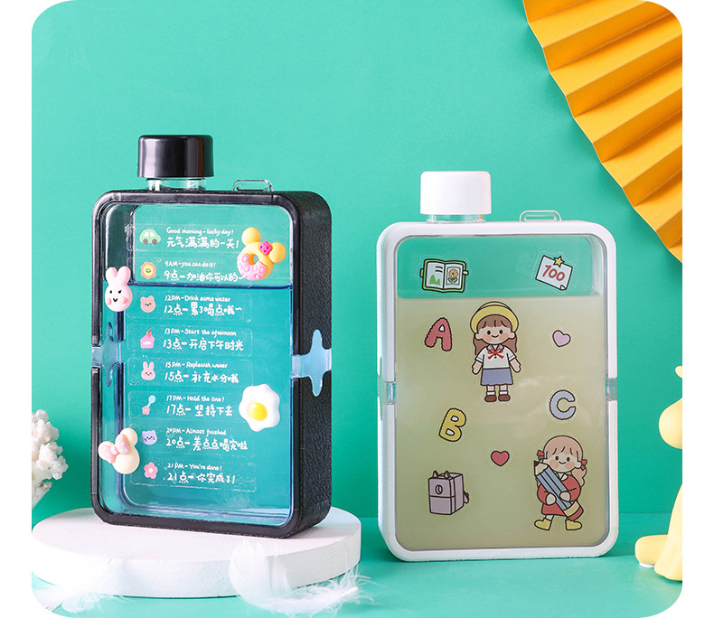 X49-A5-C flat ins water cup, high appearance level, popular online water bottle, Korean style portable water cup for male and female students pic 25