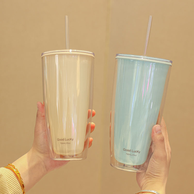 便携家用办公大容量夏季高颜值吸管水杯女童学生夏天可爱塑料水杯详情3