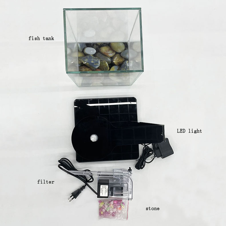 Ecological bottle micro-landscape, small office desktop, fish tank landscaping, fighting fish, glass tank, aquarium living room creativity pic 20