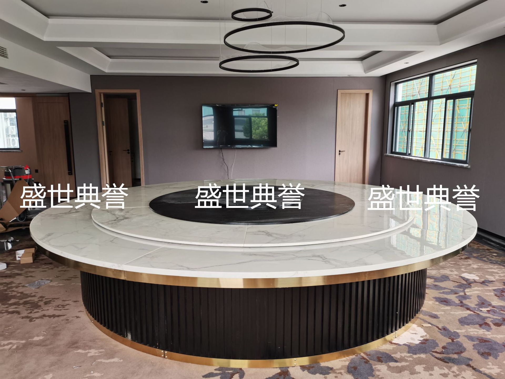 Electric round table, seafood restaurant, private room, marble electric table, high-end club, 20-person table at Shaoyang International Hotel pic 17
