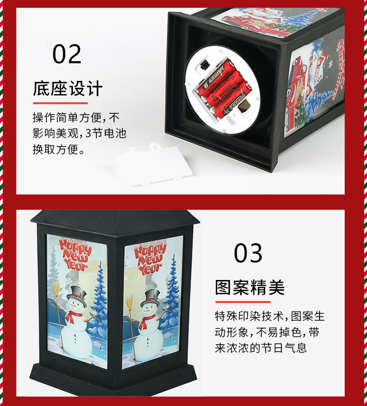 Wholesale of new Christmas decorations, creative and colorful Christmas wind lantern ornaments, Christmas arch small wind lantern pendants pic 8
