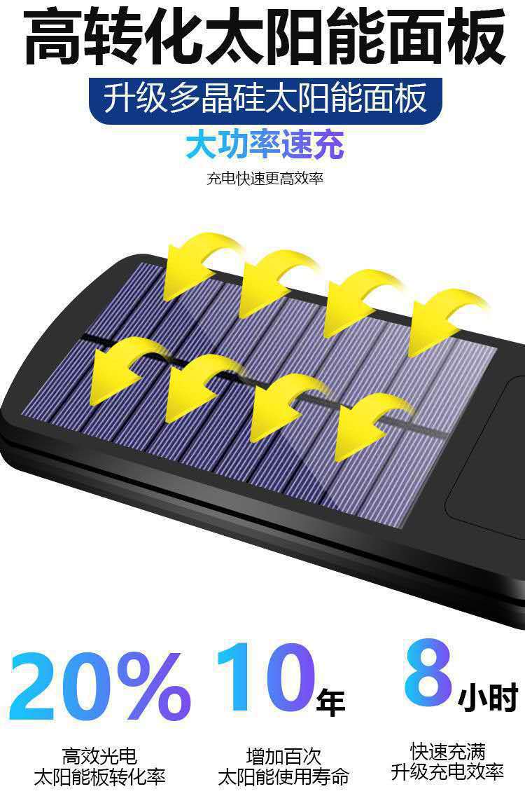 2021 Best-selling COB solar street lamps, wall lamps, human-sensing remote control waterproof outdoor rural household garden lamps pic 14