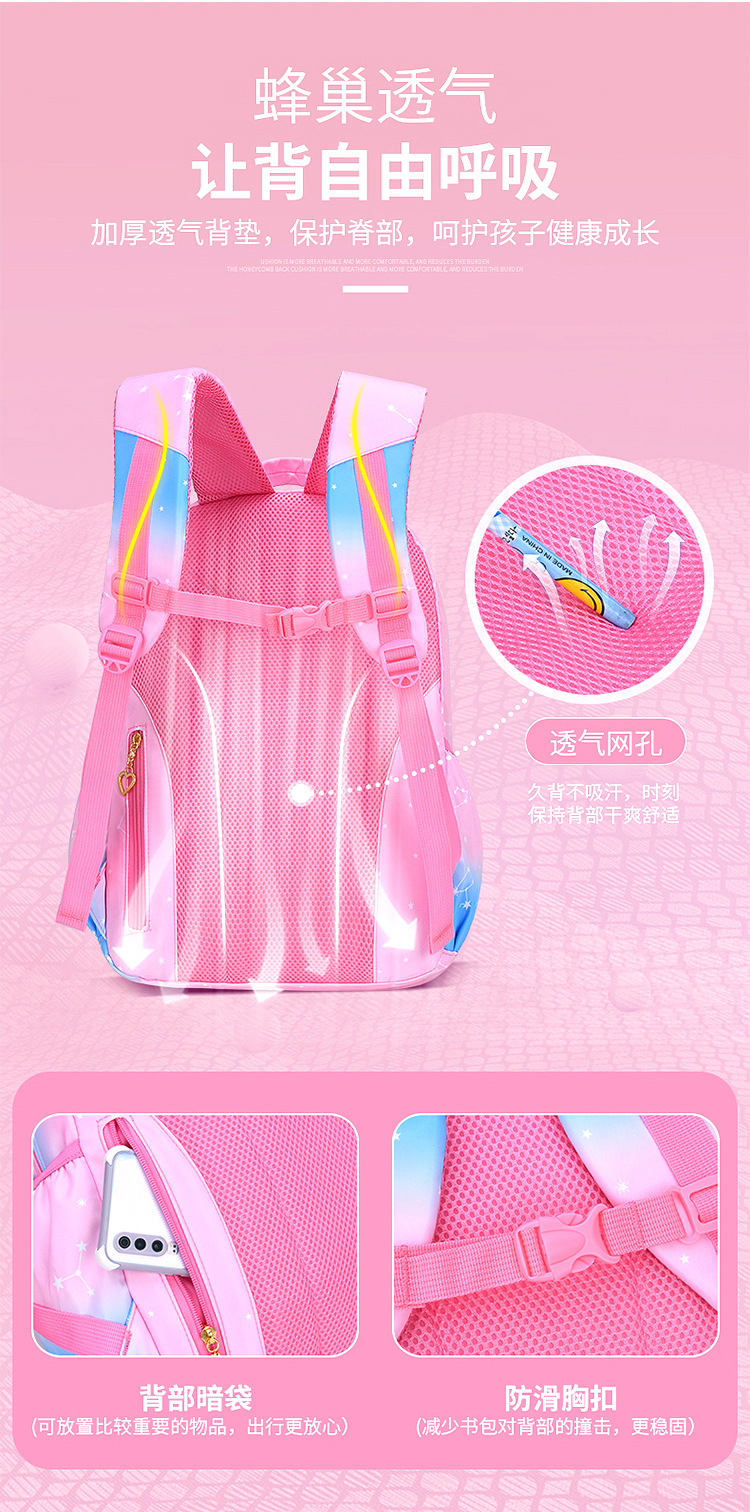 Korean version schoolbag for primary school 1-3-6 grade cute princess children backpack for girls lightweight factory wholesale pic 6