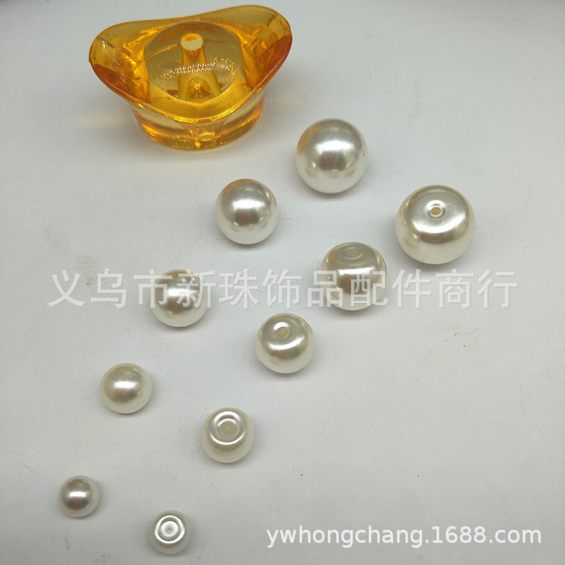 abs imitation pearl, non-porous, semi-porous, straight hole, high-brightness electroplated beads, plastic beads factory direct sales, hand-strung beads pic 6