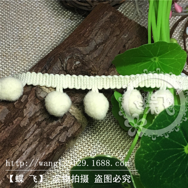 35个色现货供应1.3cm中直角毛球花边服装辅料三角球DIY手工花边辅料毛球详情21