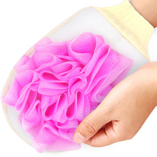 厂家直供搓澡透明长柄沐浴刷韩版起泡网双色沐浴球搓背沐浴刷搓背详情2