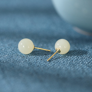 竹节耳环女竹够耳钉小众设计感高级玉石耳坠2022新款纯银耳饰耳圈详情8