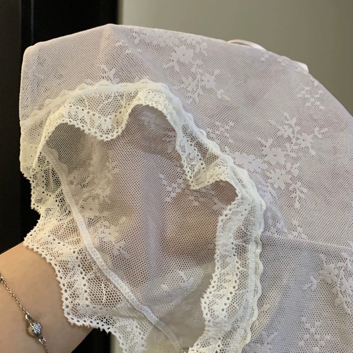 性感纯欲风蕾丝内裤女无痕心机网纱内裤纯棉高弹力中腰女士三角裤详情5