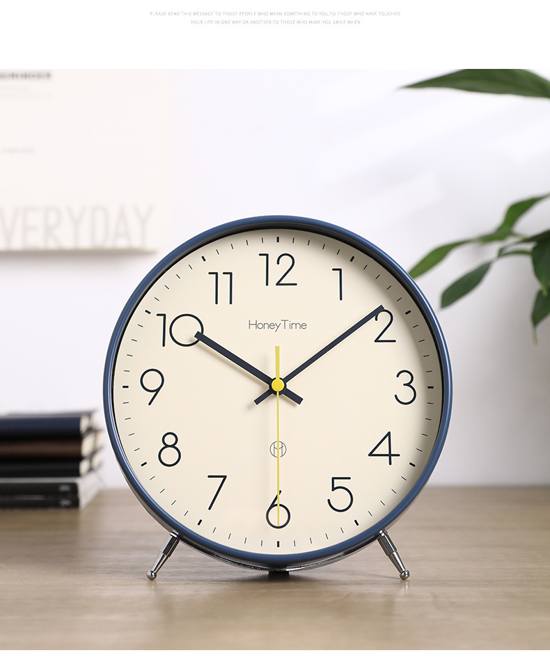 Hanlin Times Modern and simple pendulum clock, living room desktop table clock, home desktop fashionable clock, sitting clock, table clock for display pic 10