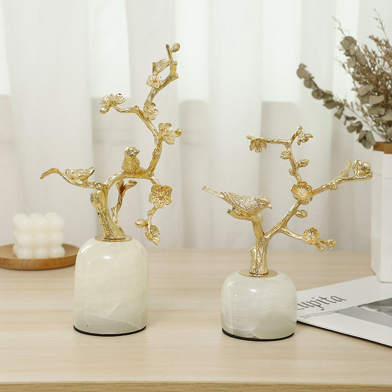 Golden tree-shaped handicrafts, golden candlestick ornaments, wealth attraction, high-end display gifts, company exhibition craft gifts pic 2