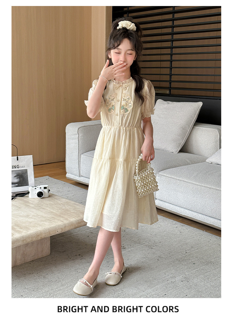 国潮女童连衣裙夏装2025新款儿童洋气时髦国风汉服裙子女孩夏款公主裙详情10