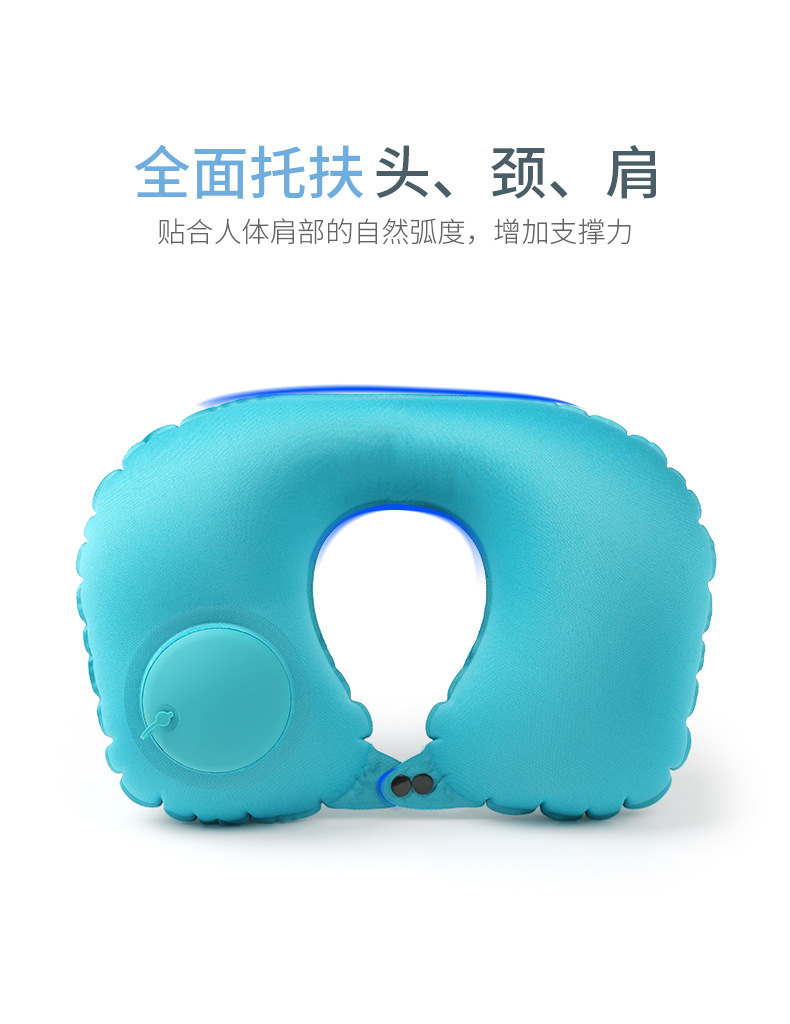 Inflatable travel portable neck pillow, compression inflatable U-shaped pillow, travel three treasures neck pillow, can be stored as an airplane pillow pic 14