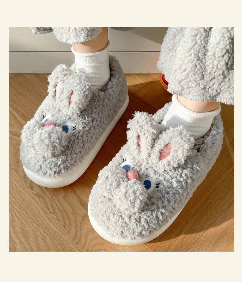 棉拖鞋女孩冬季可爱兔子棉拖居家室内保暖防滑包跟踩屎感棉拖女冬详情10