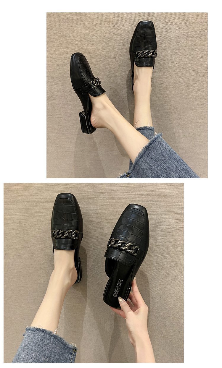 穆勒鞋女2022春夏新款外贸大码包头半拖百搭方头低跟凉拖鞋批发详情5