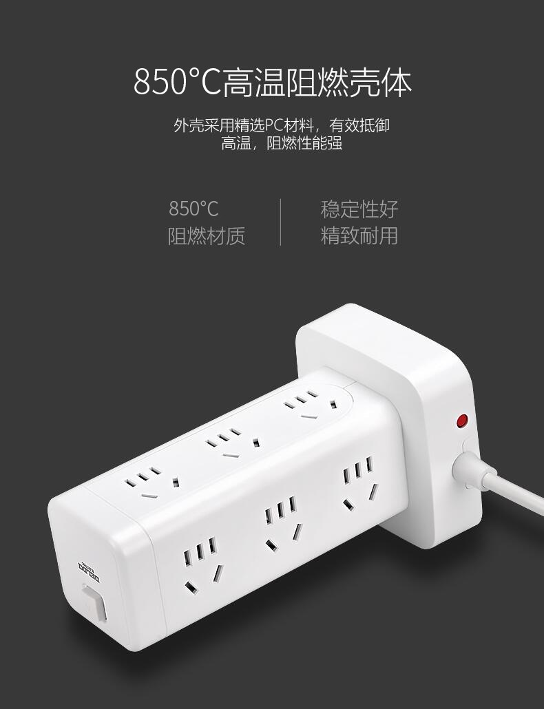 Delixi electrical vertical de 8/12 dígitos cinco agujeros con USB con puerto de carga TypeC escritorio móvil con cable pic 5