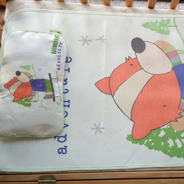 婴儿凉席带枕头新生儿冰丝席儿童夏季午睡席透气 婴儿床宝宝凉席详情18