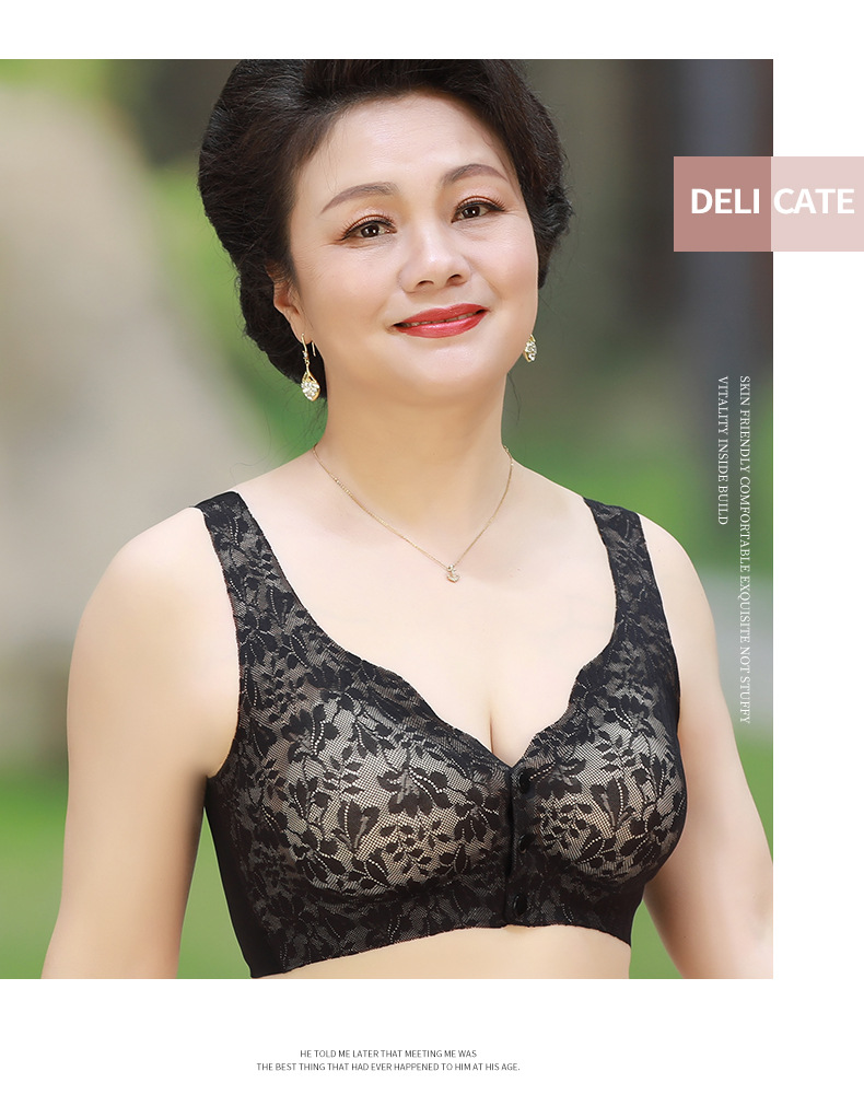 直播爆款妈妈款中老年前开扣内衣薄款夏季无钢圈文胸女式哺乳胸罩详情27
