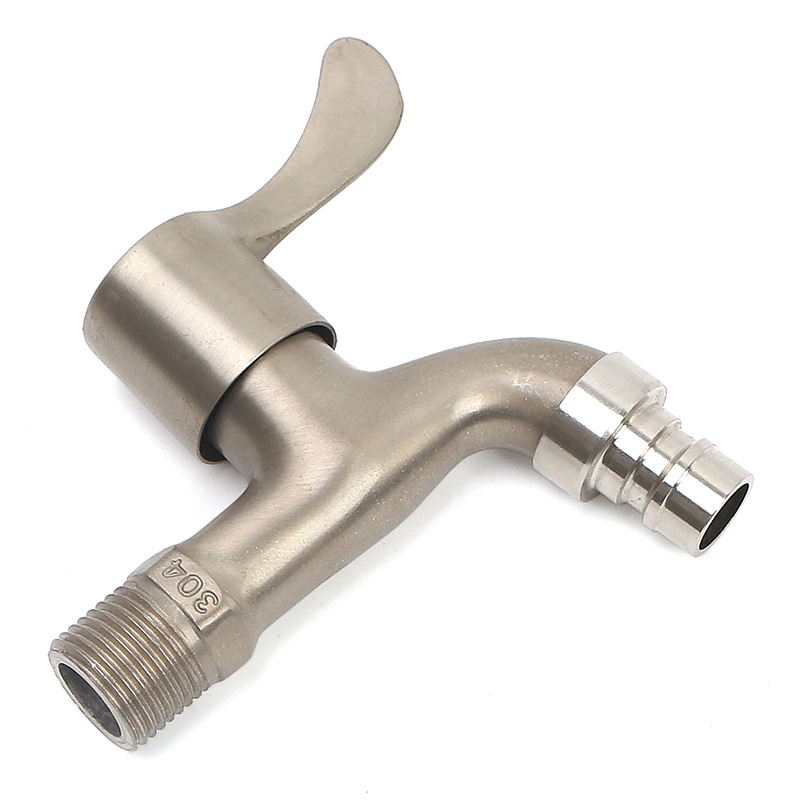 Imitation 304 stainless steel faucet, balcony washing machine, mop, sink, single cooling, ordinary household, 4-minute quick-opening faucet pic 5